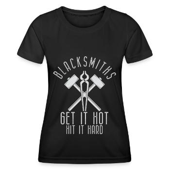 Schmied Hufschmied Amboss Schmiedeeisen - Frauen Funktions-T-Shirt - Schwarz - Vorne - AI Model Female 172 light (172cm)