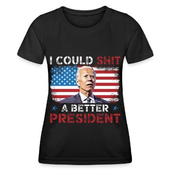 Je pourrais chier un meilleur président, drôle d’anti - T-shirt sport Femme - noir - Devant - AI Model Female 172 light (172cm)