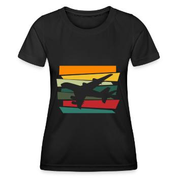 Pilot Airplane Pilot Pilots Fly Copilot - Women's Functional T-Shirt - black - Front - AI Model Female 172 light (172cm)
