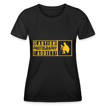 Photographe Photographe Photographie Photographie - T-shirt sport Femme - noir - Devant - AI Model Female 172 light (172cm)