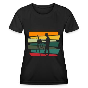Künstler Maler Leinwand Kunst Akryl Malen Geschenk - Frauen Funktions-T-Shirt - Schwarz - Vorne - AI Model Female 172 light (172cm)