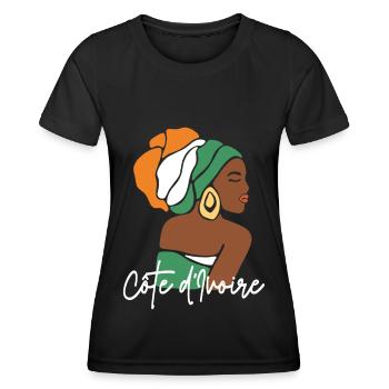 Côte d’Ivoire Drapeau côte d’Ivoire Drapeau Afrique - T-shirt sport Femme - noir - Devant - AI Model Female 172 light (172cm)