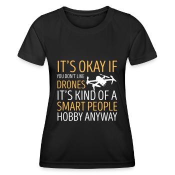 Drone Drone Drone Pilot Quadcopter - Women's Functional T-Shirt - black - Front - AI Model Female 172 light (172cm)