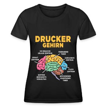 Drucker - Frauen Funktions-T-Shirt - Schwarz - Vorne - AI Model Female 172 light (172cm)
