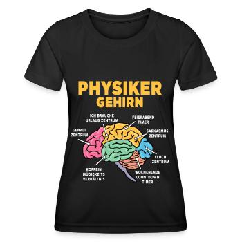 Physiker - Frauen Funktions-T-Shirt - Schwarz - Vorne - AI Model Female 172 light (172cm)