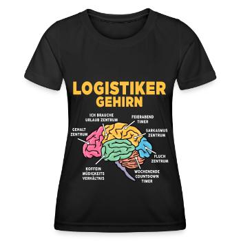 Logistiker - Frauen Funktions-T-Shirt - Schwarz - Vorne - AI Model Female 172 light (172cm)