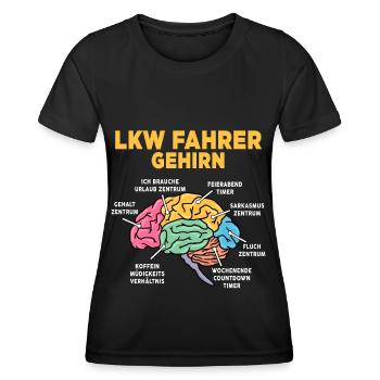 LKW Fahrer - Frauen Funktions-T-Shirt - Schwarz - Vorne - AI Model Female 172 light (172cm)
