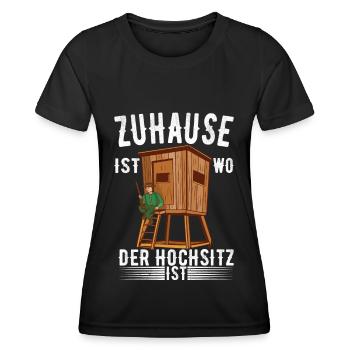 Jagen Hirsch Jagd Jäger - Frauen Funktions-T-Shirt - Schwarz - Vorne - AI Model Female 172 light (172cm)