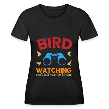 Ornithologue Ornithologue Observation des oiseaux Observation des oiseaux - T-shirt sport Femme - noir - Devant - AI Model Female 172 light (172cm)