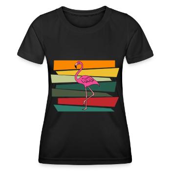 Flamingo Pink Flamingo Flamingo Geschenk - Frauen Funktions-T-Shirt - Schwarz - Vorne - AI Model Female 172 light (172cm)