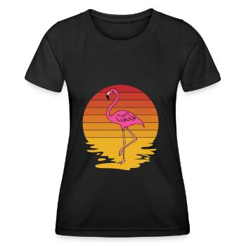Flamingo Pink Flamingo Flamingo Geschenk - Frauen Funktions-T-Shirt - Schwarz - Vorne - AI Model Female 172 light (172cm)