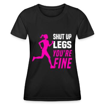 Marathon Läufer Laufsport Halbmarathon Spruch - Frauen Funktions-T-Shirt - Schwarz - Vorne - AI Model Female 172 light (172cm)