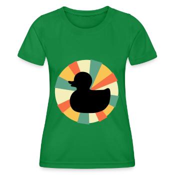 Ente Quitscheente Erpel Enten Gelbe Gummiente - Frauen Funktions-T-Shirt - Kelly Green - Vorne - AI Model Female 172 dark (172cm)
