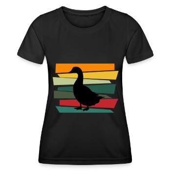 Ente Quitscheente Erpel Enten Gelbe Gummiente - Frauen Funktions-T-Shirt - Schwarz - Vorne - AI Model Female 172 light (172cm)