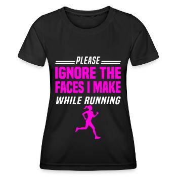 Coureurs de marathon en course semi-marathon - T-shirt sport Femme - noir - Devant - AI Model Female 172 light (172cm)