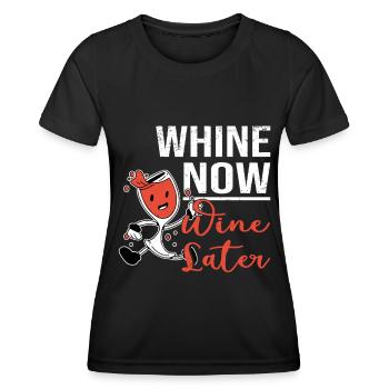 Marathon Runners Running Half Marathon Wine - Women's Functional T-Shirt - black - Front - AI Model Female 172 light (172cm)