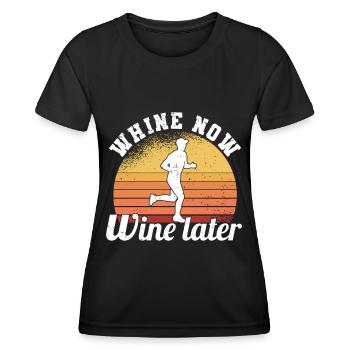 Marathon Runners Running Half Marathon Wine - Women's Functional T-Shirt - black - Front - AI Model Female 172 light (172cm)