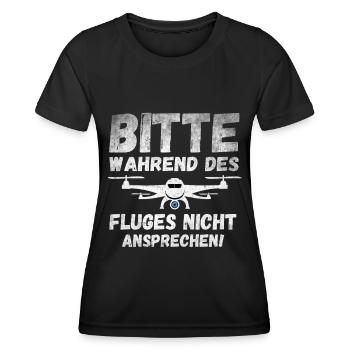 Drohne Drohnenpilot Quadrokopter Pilot - Frauen Funktions-T-Shirt - Schwarz - Vorne - AI Model Female 172 light (172cm)