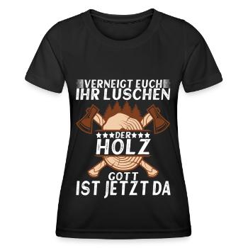 Holzfäller Förster - Frauen Funktions-T-Shirt - Schwarz - Vorne - AI Model Female 172 light (172cm)