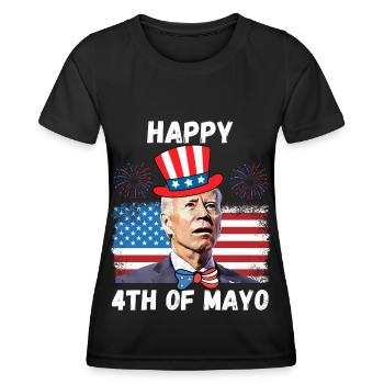 Biden benommen, fröhlich 4. von euch - Frauen Funktions-T-Shirt - Schwarz - Vorne - AI Model Female 172 light (172cm)