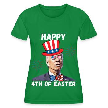 Biden étourdi, joyeux 4ème d’entre vous sait - T-shirt sport Femme - vert - Devant - AI Model Female 172 dark (172cm)