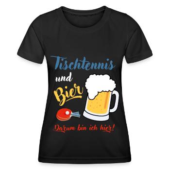 Tischtennis Bier Tischtennisspieler Geschenk Profi - Frauen Funktions-T-Shirt - Schwarz - Vorne - AI Model Female 172 light (172cm)