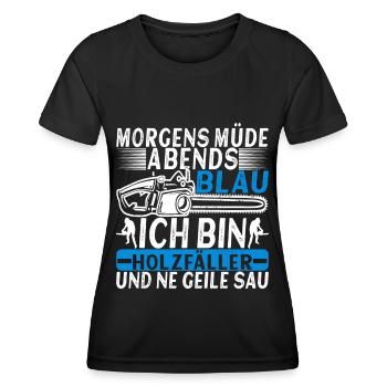 Holzfäller Förster - Frauen Funktions-T-Shirt - Schwarz - Vorne - AI Model Female 172 light (172cm)