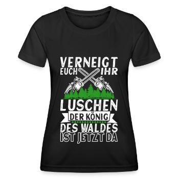 Holzfäller Förster - Frauen Funktions-T-Shirt - Schwarz - Vorne - AI Model Female 172 light (172cm)