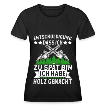 Holzfäller Förster - Frauen Funktions-T-Shirt - Schwarz - Vorne - AI Model Female 172 light (172cm)