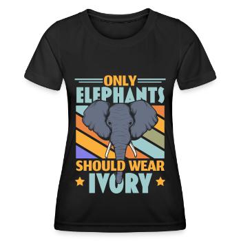 Nur Elefanten sollten Elfenbein tragen Wildlife An - Frauen Funktions-T-Shirt - Schwarz - Vorne - AI Model Female 172 light (172cm)