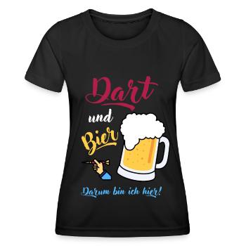 Dart und Bier Dartspieler Dartscheibe Geschenk - Frauen Funktions-T-Shirt - Schwarz - Vorne - AI Model Female 172 light (172cm)
