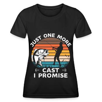 Juste un casting de plus je promets drôle de pêche à l’achigan - T-shirt sport Femme - noir - Devant - AI Model Female 172 light (172cm)