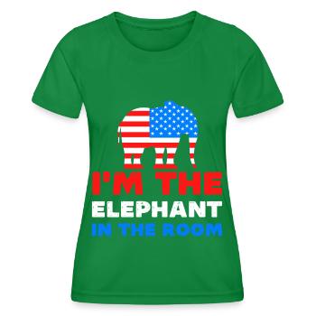 Ich bin der Elefant im Raum Republikaner - Frauen Funktions-T-Shirt - Kelly Green - Vorne - AI Model Female 172 dark (172cm)