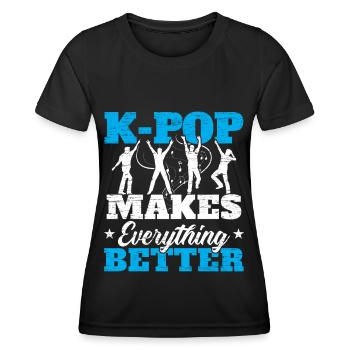 K-Pop macht alles besser Koreanische Popmusik - Frauen Funktions-T-Shirt - Schwarz - Vorne - AI Model Female 172 light (172cm)