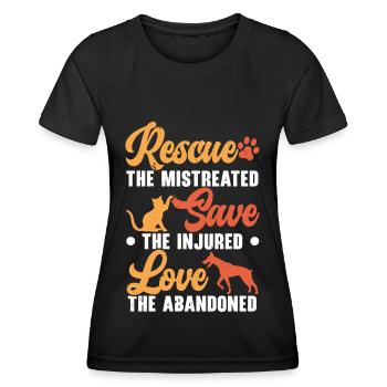 Animal Care Animal Rescuers Animal Rights - Women's Functional T-Shirt - black - Front - AI Model Female 172 light (172cm)