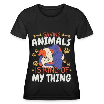 Saving animals is somehow my thing Animal rescue - Women's Functional T-Shirt - black - Front - AI Model Female 172 light (172cm)