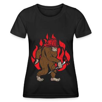 Pompier pompier pompier pompier pompier - T-shirt sport Femme - noir - Devant - AI Model Female 172 light (172cm)
