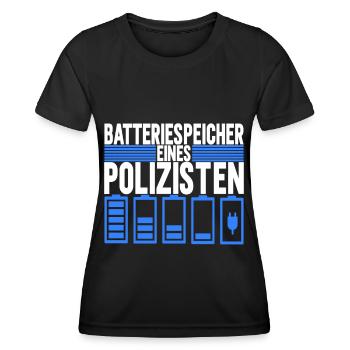 Polizei Polizist - Frauen Funktions-T-Shirt - Schwarz - Vorne - AI Model Female 172 light (172cm)