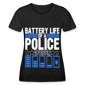 Policier - T-shirt sport Femme - noir - Devant - AI Model Female 172 light (172cm)