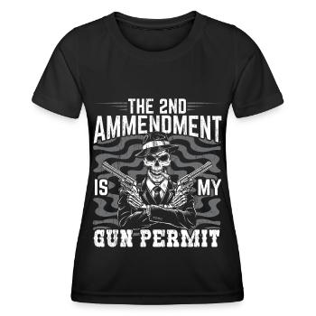 Le 2e amendement est mon permis d’arme à feu - T-shirt sport Femme - noir - Devant - AI Model Female 172 light (172cm)