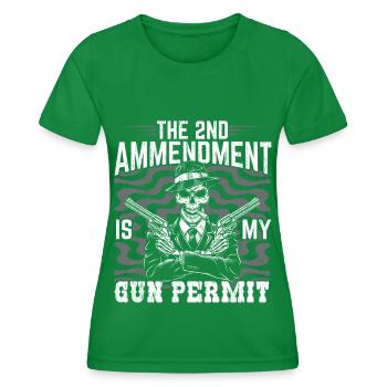 The 2nd Amendment is my gun permit - Women's Functional T-Shirt - kelly green - Front - AI Model Female 172 dark (172cm)