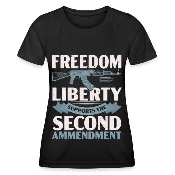 Freedom Liberty soutient la Deuxième Constitution - T-shirt sport Femme - noir - Devant - AI Model Female 172 light (172cm)