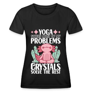Yoga Yogi Relax - T-shirt sport Femme - noir - Devant - AI Model Female 172 light (172cm)