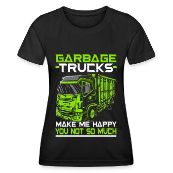 Garbage Truck Trash Collector Recycling Abfall - Frauen Funktions-T-Shirt - Schwarz - Vorne - AI Model Female 172 light (172cm)