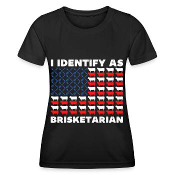 Brisketarian, funny bbq american flag - Women's Functional T-Shirt - black - Front - AI Model Female 172 light (172cm)