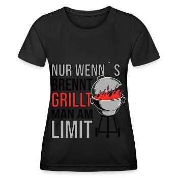 BBQ Grillmeister Grill Tshirt Geschenk - Frauen Funktions-T-Shirt - Schwarz - Vorne - AI Model Female 172 light (172cm)