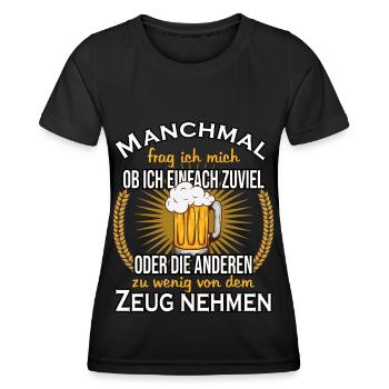 Biertrinker Biergarten Outfit Geschenk - Frauen Funktions-T-Shirt - Schwarz - Vorne - AI Model Female 172 light (172cm)