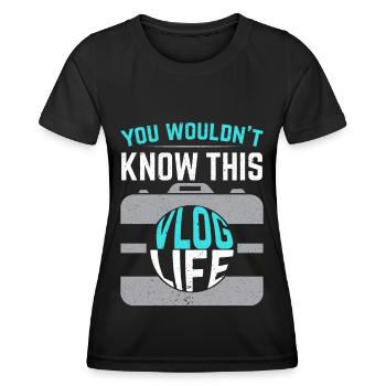 Vlog Leben Social Media Content Creator Vlogger - Frauen Funktions-T-Shirt - Schwarz - Vorne - AI Model Female 172 light (172cm)