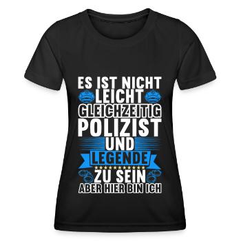 Polizei Polizist - Frauen Funktions-T-Shirt - Schwarz - Vorne - AI Model Female 172 light (172cm)