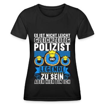 Polizei Polizist - Frauen Funktions-T-Shirt - Schwarz - Vorne - AI Model Female 172 light (172cm)